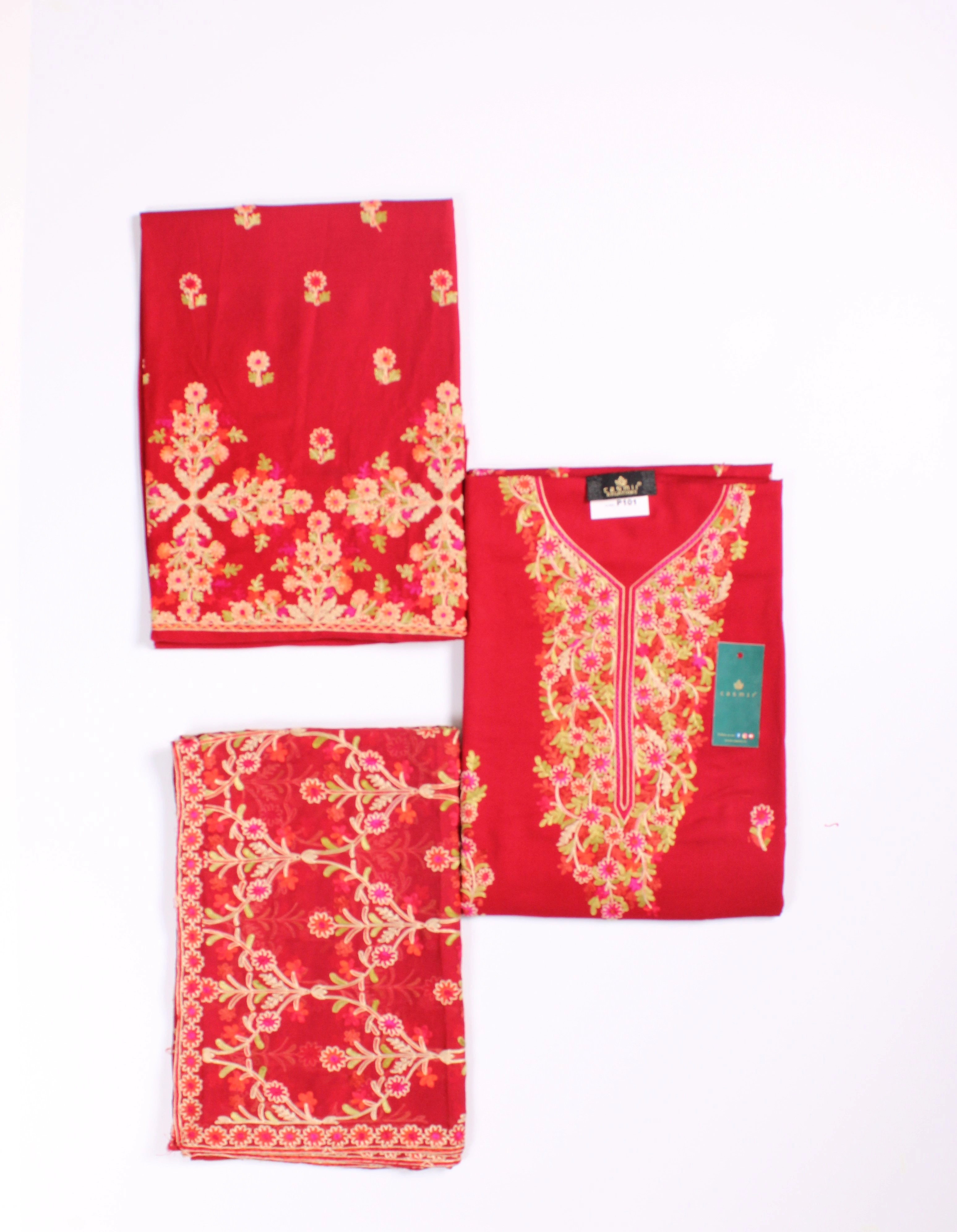 THREADWORK RAYON SALWAR SUITS ( # P101- MAROON )-MEHROON-2