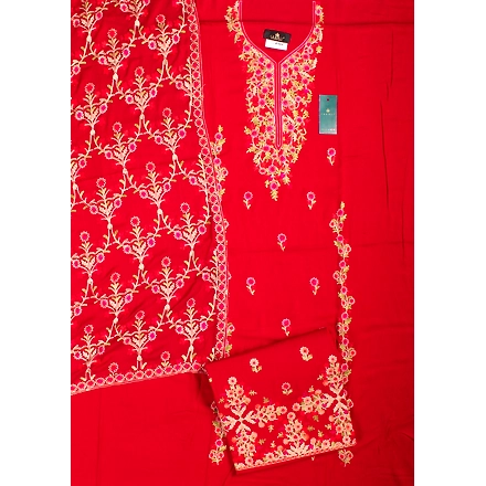 THREADWORK RAYON SALWAR SUITS ( # P101- MAROON )-MEHROON-3