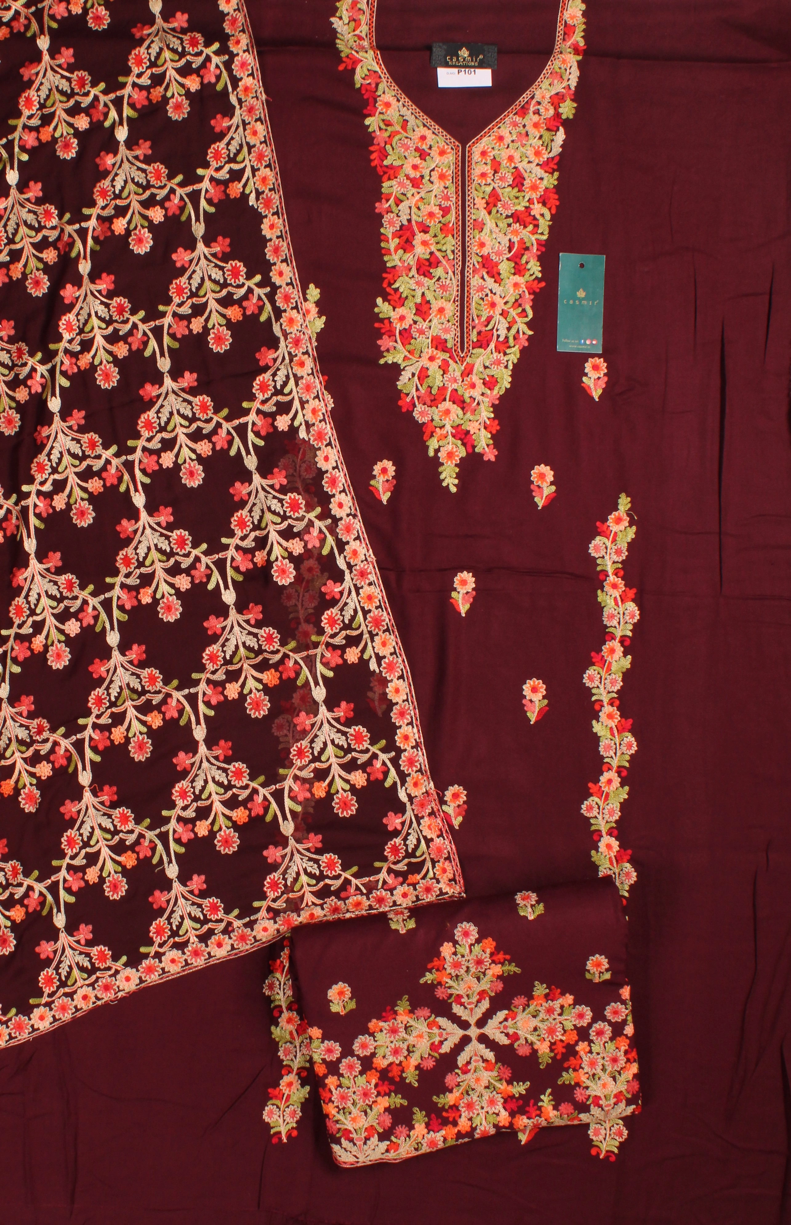 THREADWORK RAYON SALWAR SUITS ( # P101-MAGENTA )-MAGENTA-2