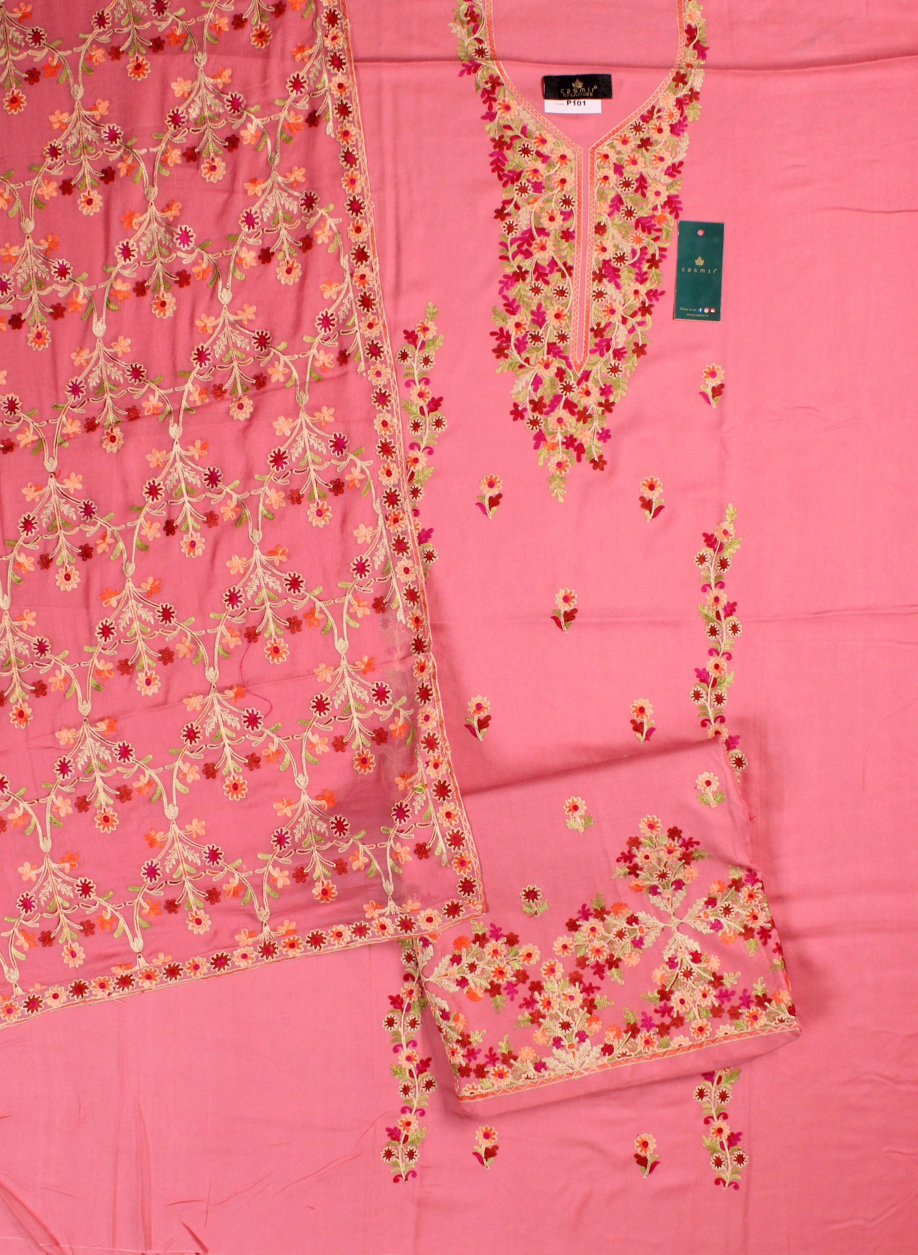 THREADWORK RAYON SALWAR SUITS ( # P101- PINK )-PINK-2