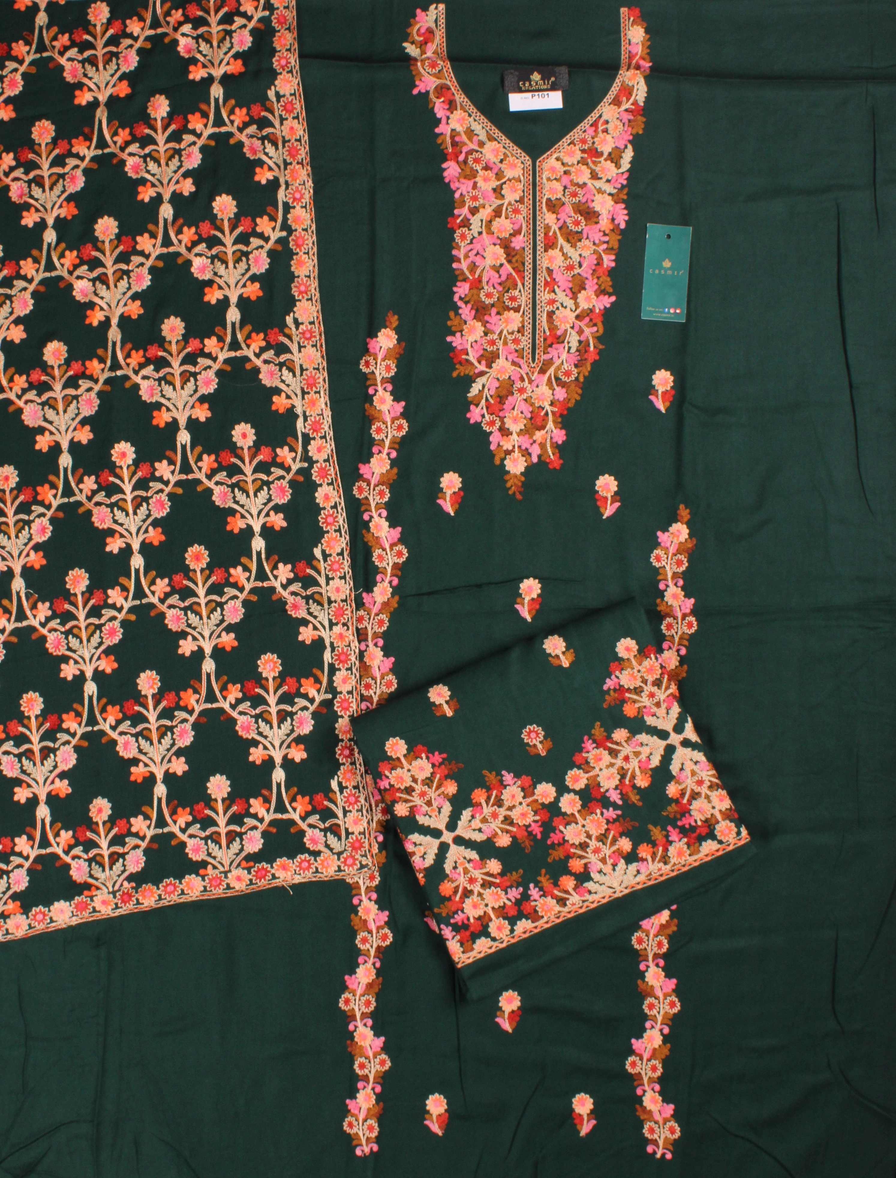 THREADWORK RAYON SALWAR SUITS (#P101-GREEN )-GREEN-3