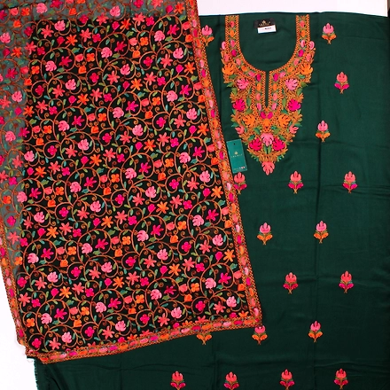 THREADWORK RAYON SALWAR SUITS (#N201-GREEN)-GREEN-1