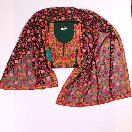 THREADWORK RAYON SALWAR SUITS (#N201-GREEN)-GREEN-2