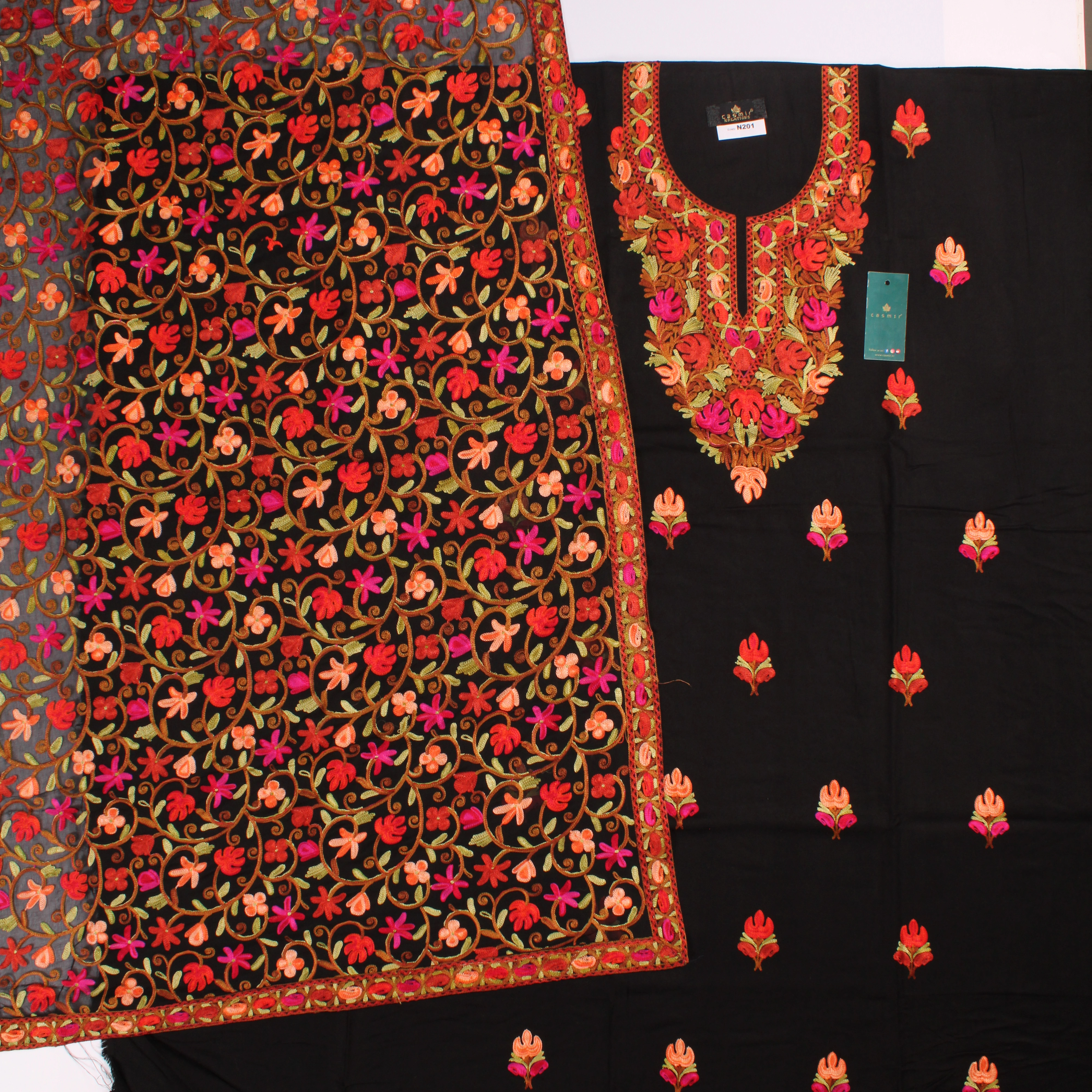 THREADWORK RAYON SALWAR SUITS (#N201-BLACK)-BLACK-1