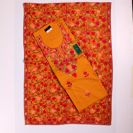 THREADWORK RAYON SALWAR SUITS (#N201-MUSTARD)-11942034