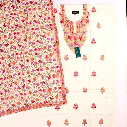 THREADWORK RAYON SALWAR SUITS (#N201-WHITE)-WHITE-1