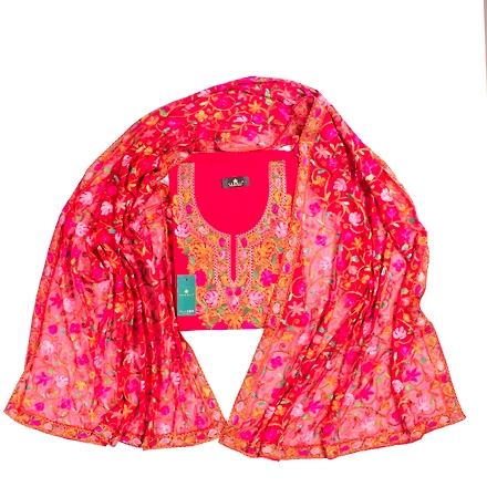 THREADWORK RAYON SALWAR SUITS (#N201-MAROON)-MEHROON-1