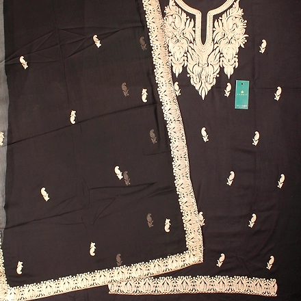 THREADWORK RAYON SALWAR SUITS(# Z301 -BLACK)-BLACK-1
