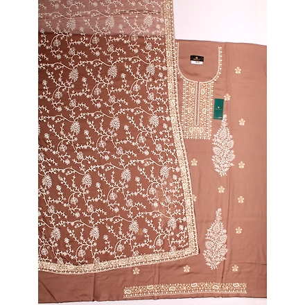 THREADWORK RAYON SALWAR SUITS (#N204- BEIGE)-BEIGE-2