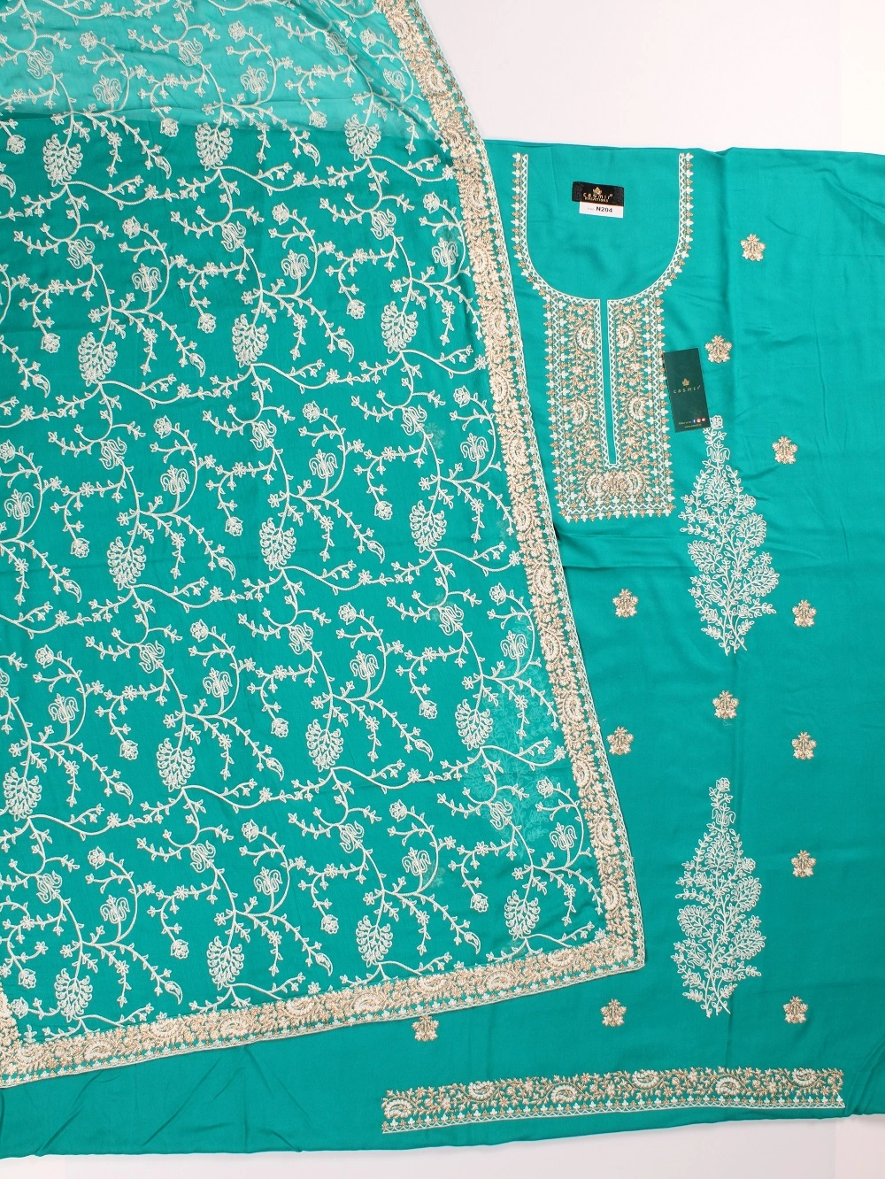 THREADWORK RAYON SALWAR SUITS (#N204-BLUE)-BLUE-1