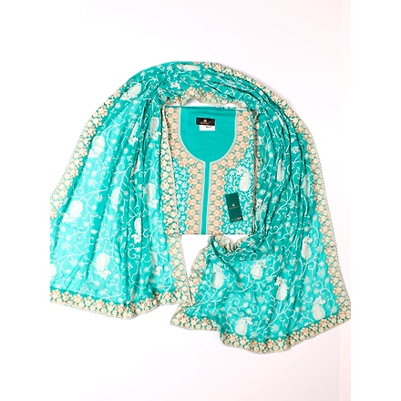 THREADWORK RAYON SALWAR SUITS( #N205-BLUE )-BLUE-1