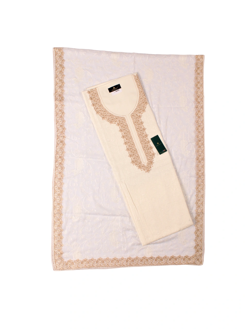 THREADWORK RAYON SALWAR SUITS( #N205-WHITE )-WHITE-1