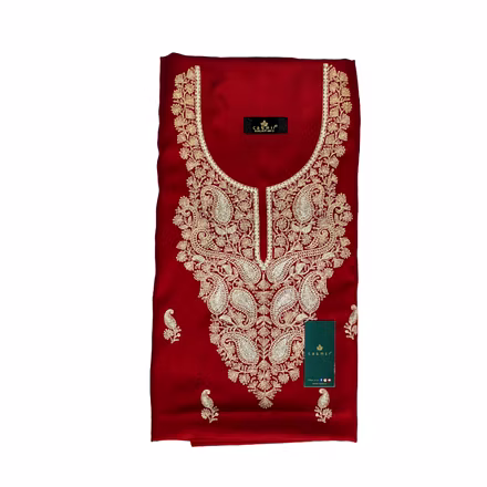 CASMIR Women Pashmina Kashmiri TILLA/ZARI  Embroidery WORK SALWAR SUIT(# J501-MAROON)-1