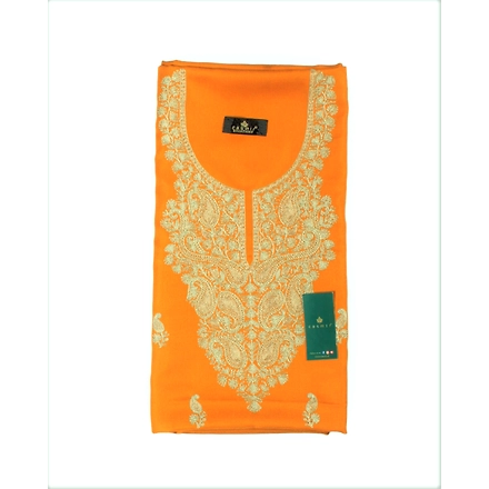 CASMIR Women Pashmina Kashmiri TILLA/ZARI  Embroidery WORK SALWAR SUIT(#J501 -MUSTARD)-1
