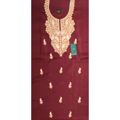 CASMIR Women Pashmina Kashmiri TILLA/ZARI Embroidery WORK SALWAR SUIT( #J501-MAGENTA)