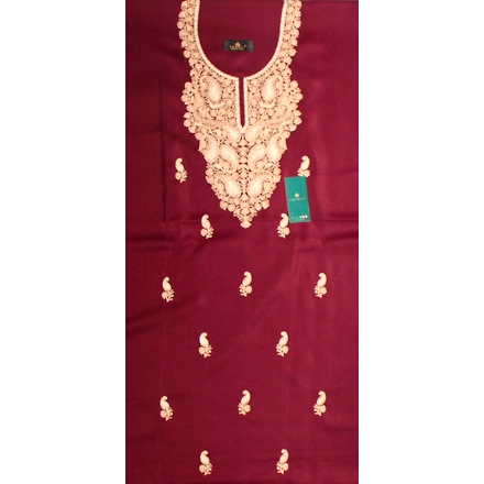 CASMIR Women Pashmina Kashmiri TILLA/ZARI  Embroidery WORK SALWAR SUIT( #J501-MAGENTA)-J501-MAGENTA