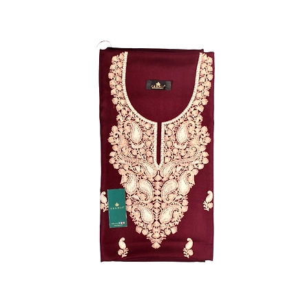 CASMIR Women Pashmina Kashmiri TILLA/ZARI  Embroidery WORK SALWAR SUIT( #J501-MAGENTA)-1