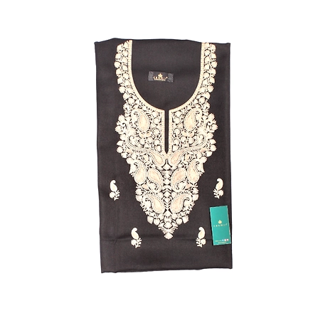 CASMIR Women Pashmina Kashmiri TILLA/ZARI  Embroidery WORK SALWAR SUIT( #J501  -BLACK)-1