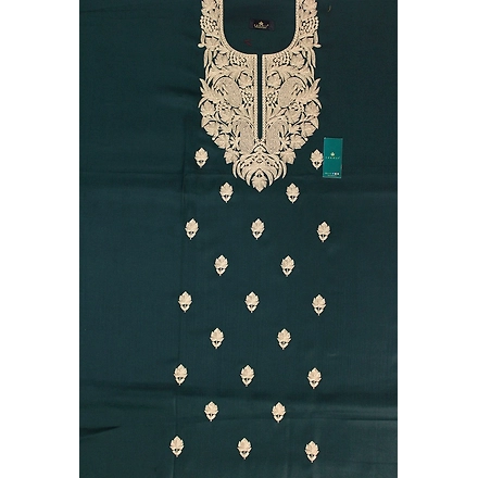 CASMIR Women Pashmina Kashmiri TILLA/ZARI Embroidery WORK SALWAR SUIT(# J502-BOTTLEGREEN)-12089624