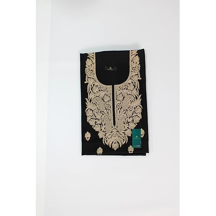 CASMIR Women Pashmina Kashmiri TILLA/ZARI Embroidery WORK SALWAR SUIT(# J502-BLACK)-1