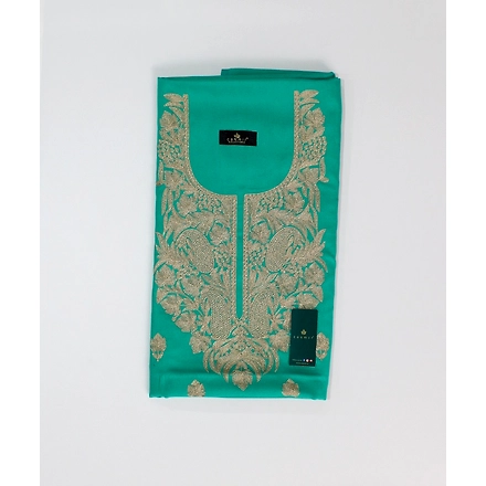 CASMIR Women Pashmina Kashmiri TILLA/ZARI Embroidery WORK SALWAR SUIT(# J502-SEA GREEN)-1