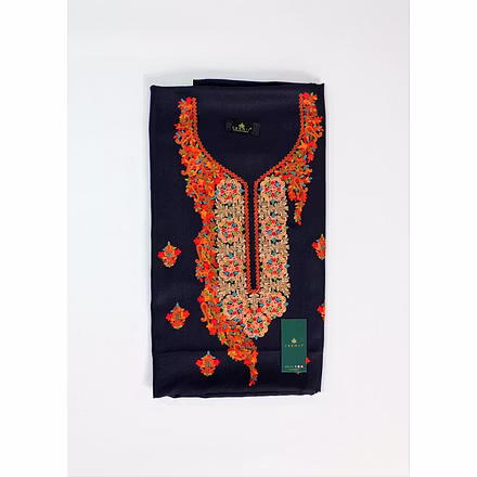 CASMIR Women Pashmina Kashmiri TILLA/ZARI Embroidery WORK SALWAR SUIT(#J601-NAVY)-1