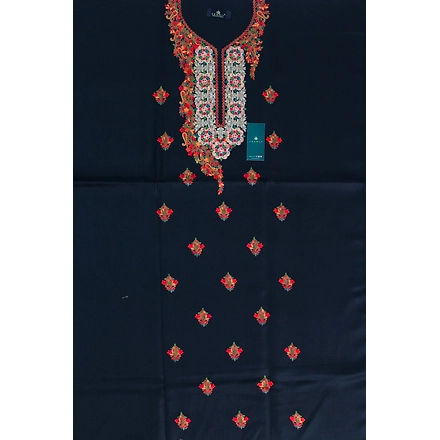CASMIR Women Pashmina Kashmiri TILLA/ZARI Embroidery WORK SALWAR SUIT(#J601-BLACK)-12089702