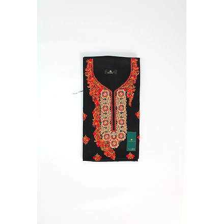 CASMIR Women Pashmina Kashmiri TILLA/ZARI Embroidery WORK SALWAR SUIT(#J601-BLACK)-1