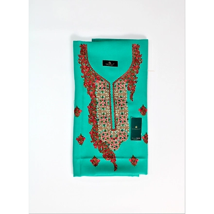 CASMIR Women Pashmina Kashmiri TILLA/ZARI Embroidery WORK SALWAR SUIT(#J601-SEA GREEN)-1
