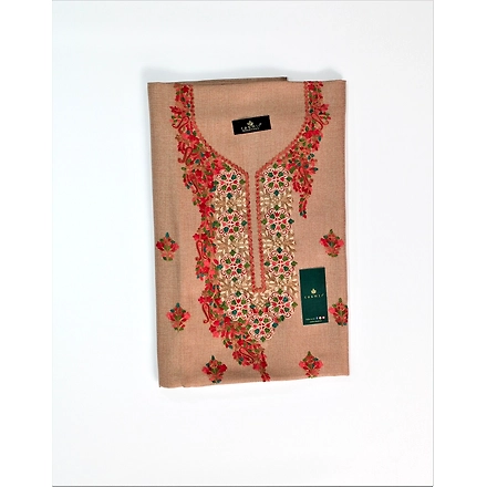 CASMIR Women Pashmina Kashmiri TILLA/ZARI Embroidery WORK SALWAR SUIT(#J601-BEIGE)-1