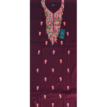 CASMIR Women Pashmina Kashmiri TILLA/ZARI Embroidery WORK SALWAR SUIT(#J602-MAGENTA)-12089720