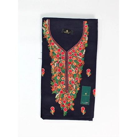 CASMIR Women Pashmina Kashmiri TILLA/ZARI Embroidery WORK SALWAR SUIT(#J602-NAVY)-1