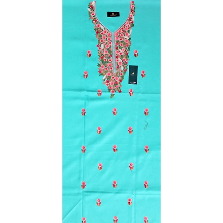 CASMIR Women Pashmina Kashmiri TILLA/ZARI Embroidery WORK SALWAR SUIT(#J602-SEA GREEN)-12089764