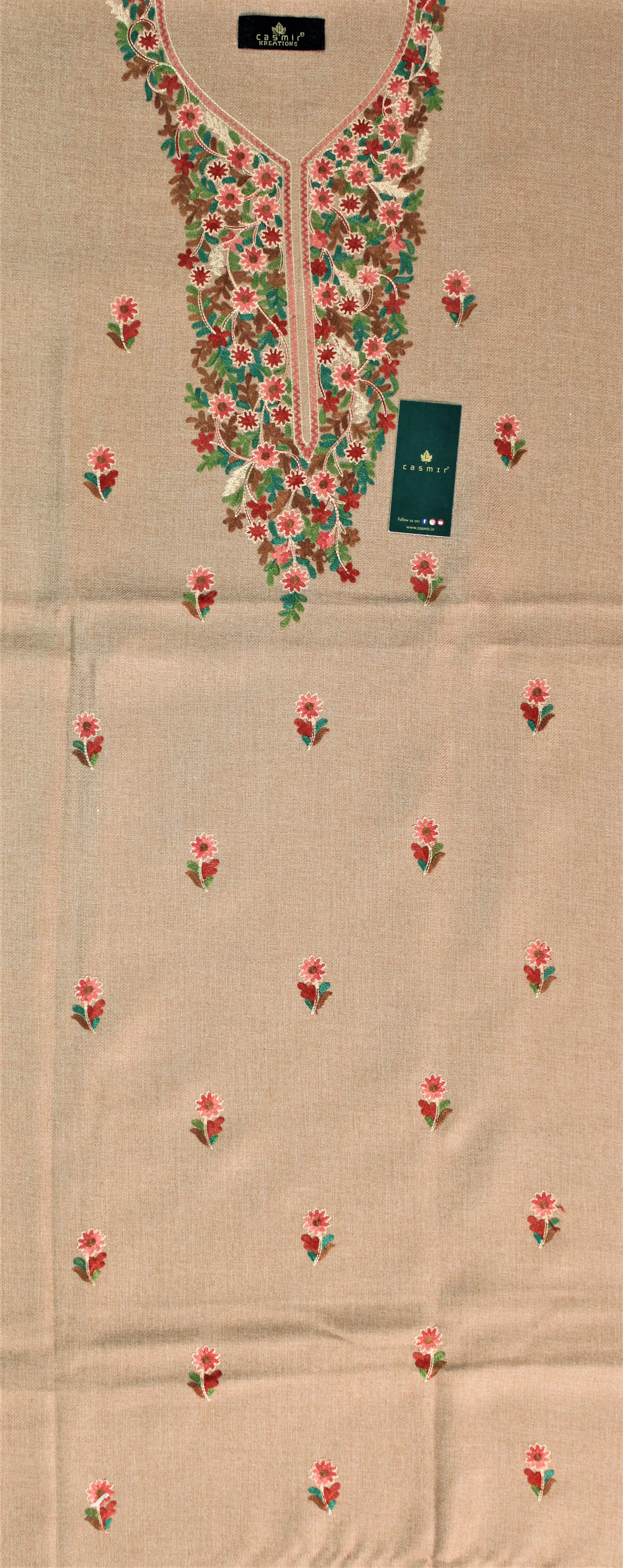 Buy Daily Wear Grey Kashmiri Work Slub Cotton Dress Material Online From  Surat Wholesale Shop.