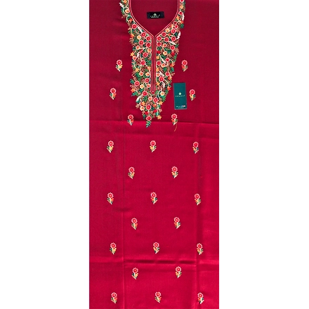 CASMIR Women Pashmina Kashmiri TILLA/ZARI Embroidery WORK SALWAR SUIT(#J602-MAROON)-12089768