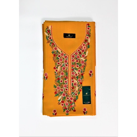 CASMIR Women Pashmina Kashmiri TILLA/ZARI Embroidery WORK SALWAR SUIT(#J602-MUSTARD)-1