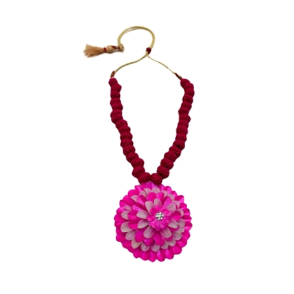 Kadam full top earring necklace set-DEEP PINK-2