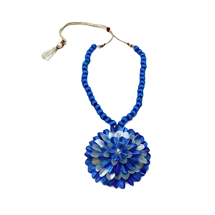 Kadam full top earring necklace set-NAVY BLUE-2