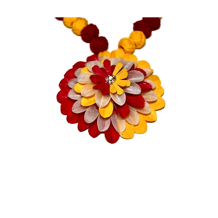 Kadam full top earring necklace set-YELLOW &amp; MAROON-4