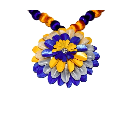 Kadam full top earring necklace set-BLUE &amp; YELLOW-4