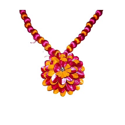 Kadam full top earring necklace set-PINK &amp; YELLOW-2