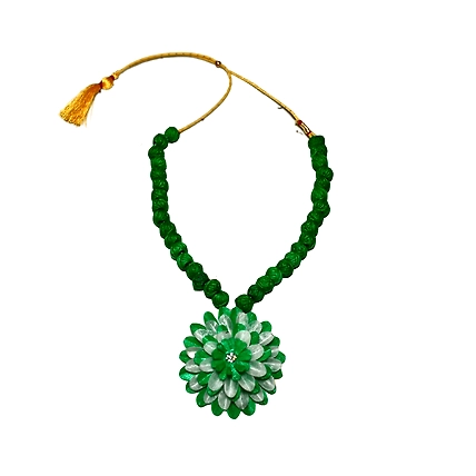 Kadam full top earring necklace set-DEEP GREEN-2