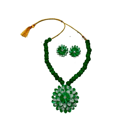 Kadam full top earring necklace set-LIGHT GREEN-5