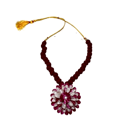 Kadam full top earring necklace set-MAROON-2