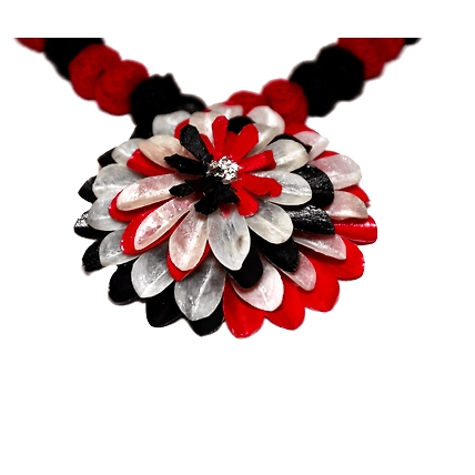 Kadam full top earring necklace set-MAROON &amp; BLACK-3