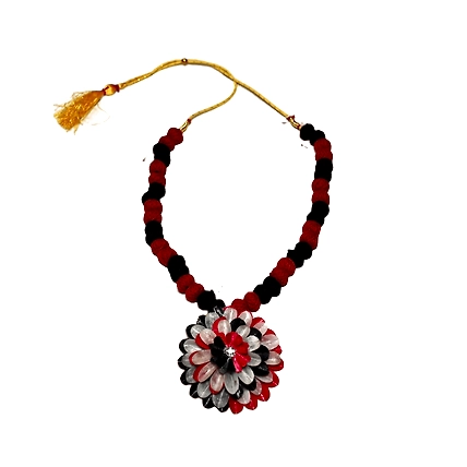 Kadam full top earring necklace set-MAROON &amp; BLACK-2