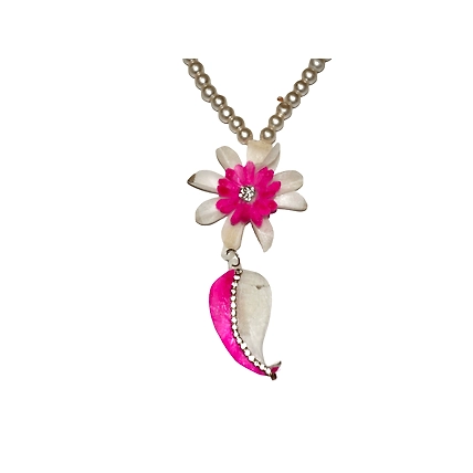 Mango pattern earring necklace set-PINK-4