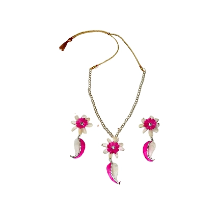 Mango pattern earring necklace set-PUSPITAHANDICRAFTPRODUCTPHP-61
