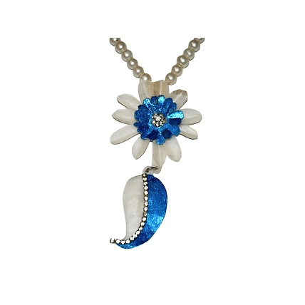 Mango pattern earring necklace set-BLUE-4