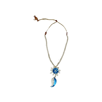 Mango pattern earring necklace set-BLUE-1